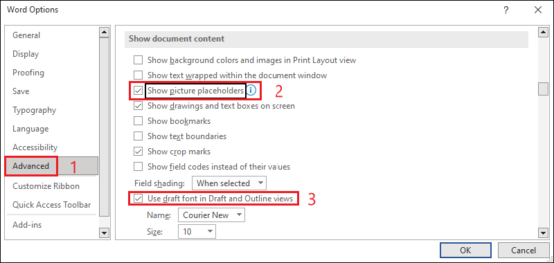 change advanced settings