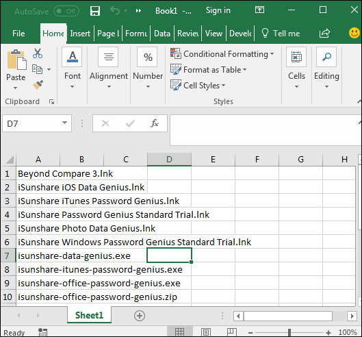 list files name in worksheet