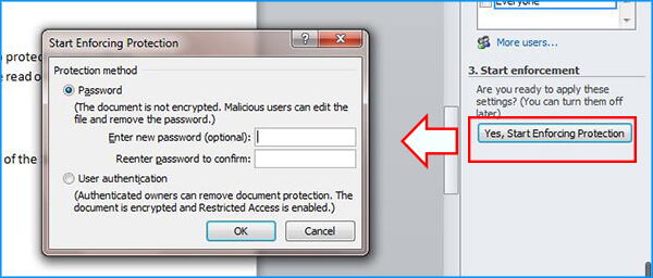 how to protect word document from editing