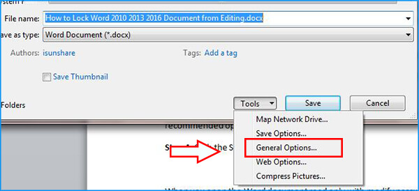  Word document general options