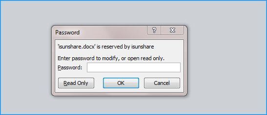 Word password prompt