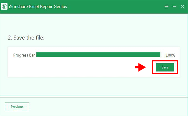 save the restored excel file