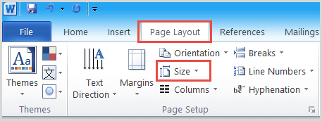 page setup