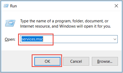 run services via run dialog