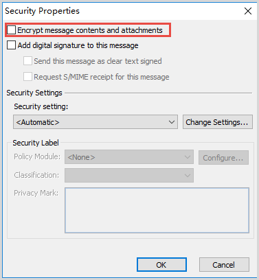 encrypt message contents and attachments