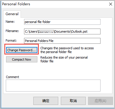 change password outlook 2007