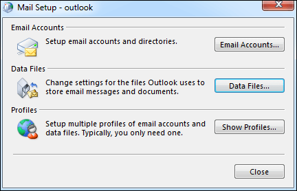 open mail setup dialog