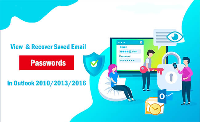  view and recover saved email passwords in Outlook 2010/2013/2016