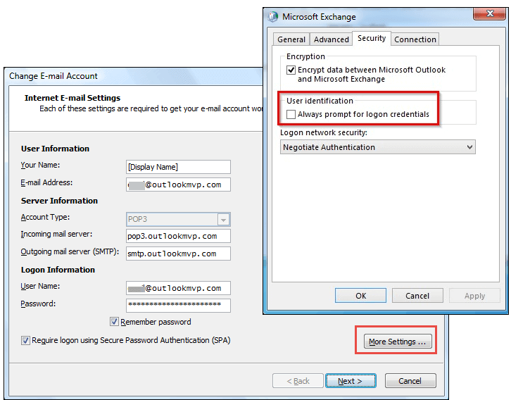 uncheck user identification in more settings