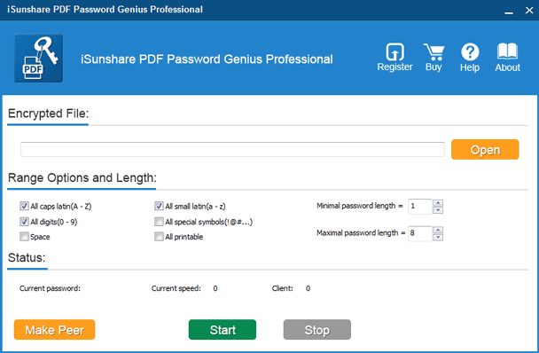 choose PDF Password Genius Professional as password finder