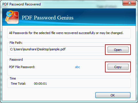 kopierpasswortgeschützte PDF-Datei wiederhergestelltes Passwort