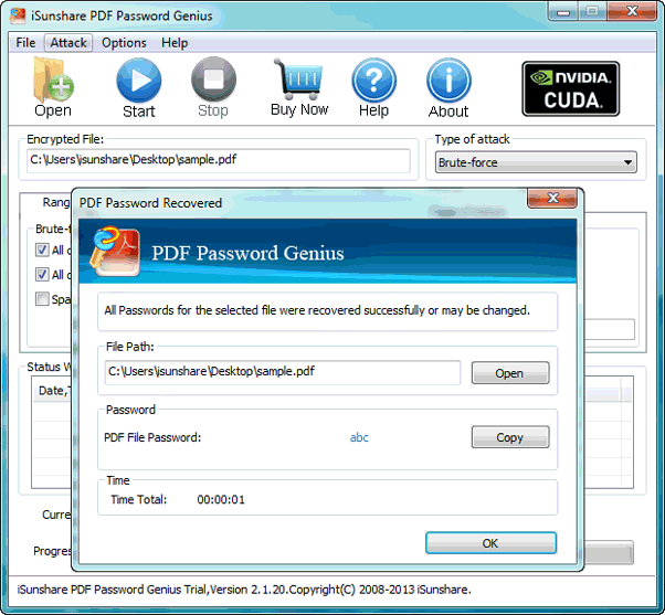récupérer le mot de passe du fichier PDF avec l'outil de suppression de mot de passe