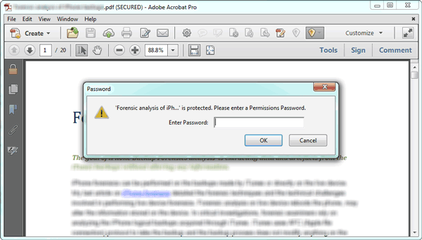 supprimer le mot de passe de sécurité du fichier PDF