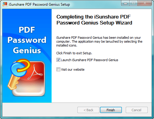 exécuter l'outil de suppression de mot de passe PDF