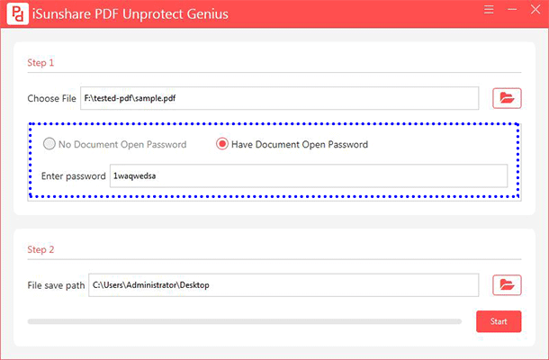 have document open password or not