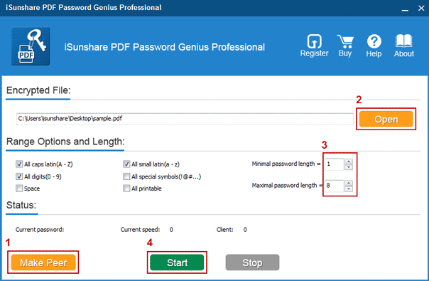 recover protected pdf password with professional password recovery tool