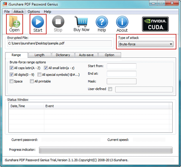 recover protected pdf password with standard password recovery tool