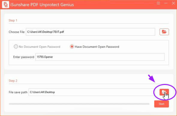 set the PDF saving destination