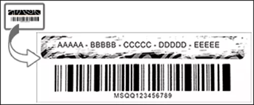 Find Microsoft 365 product key from a sticker