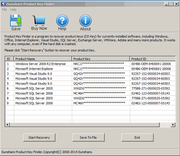 find lost SQL Server 2008 product key