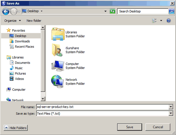 save SQL Server 2008 product key