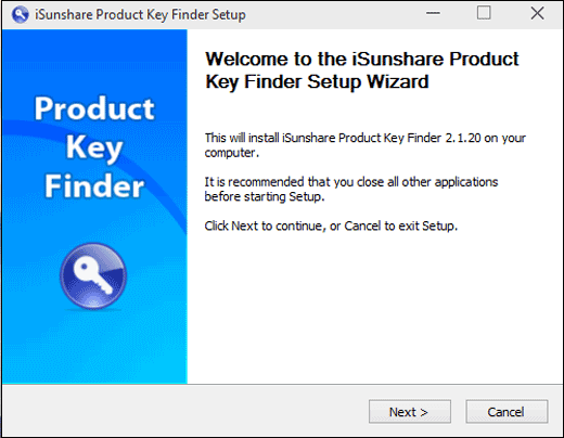 iSunshare Product Key Finderをインストールする