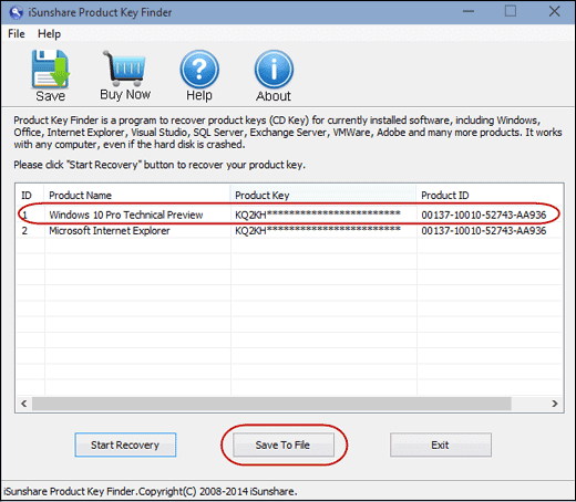 preview windows 10 lost product key