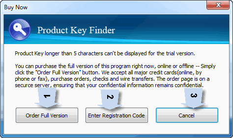 choices to recover product key