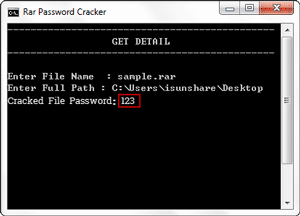 find rar forgotten password with notepad