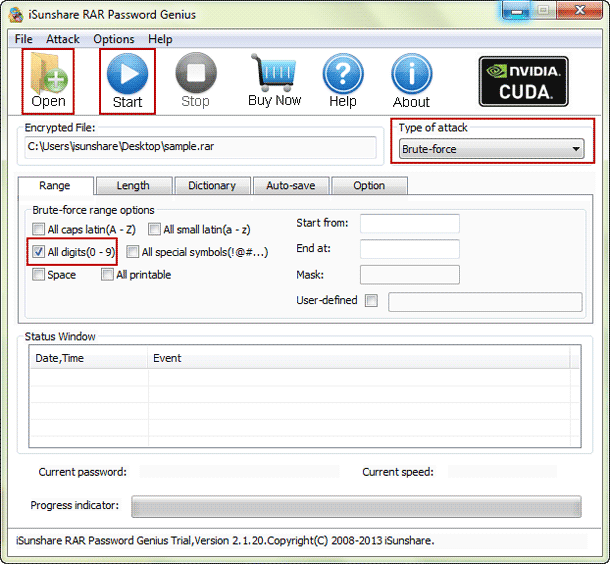 retrieve rar forgotten password with rar password genius standard