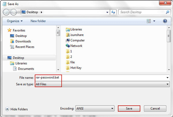 save notepad as bat file