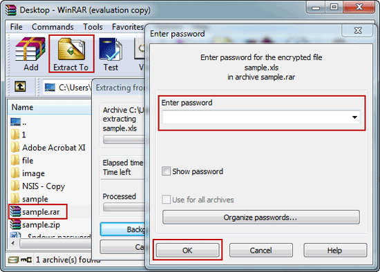 Encrypted file password remover