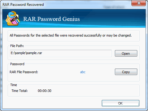 暗号化された RAR ファイルのパスワードを回復する