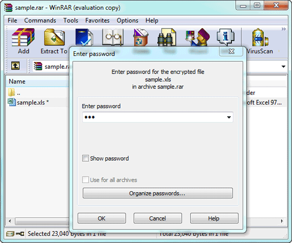 open rar file after rar file password recovery successfully