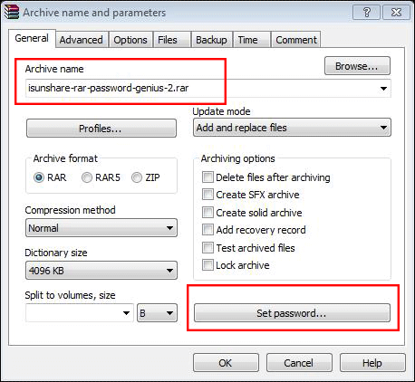 パスワードの設定をクリックします