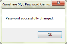 successfully set SQL SA password