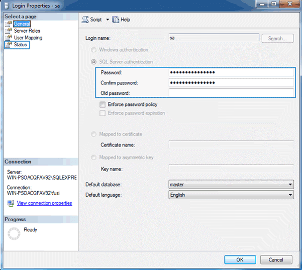 recover SQL Server 2014 SA password