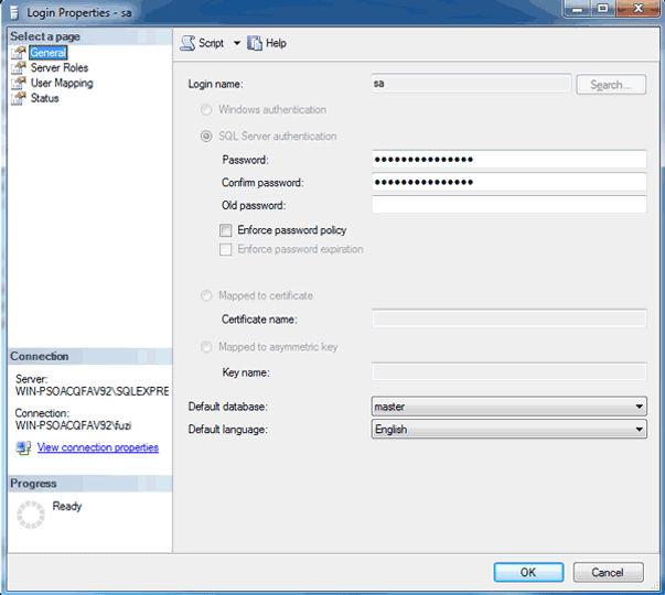 how to set sa password in sql server 2008 r2