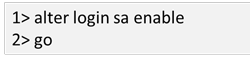enable SA account with command