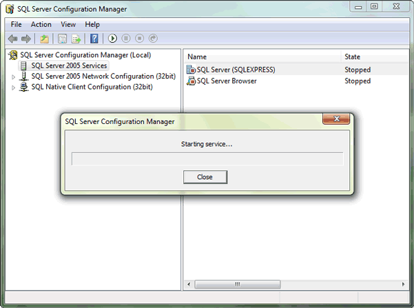 restart SQL server service