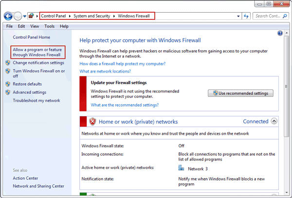 navigate to Windows Firewall