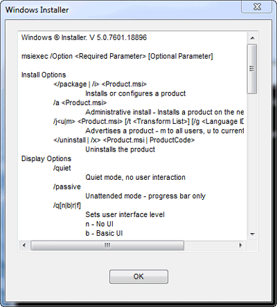 introduction about msiexec command