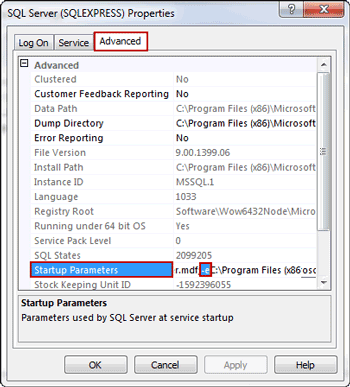 identify errorlog file location in SQL Server startup parameters