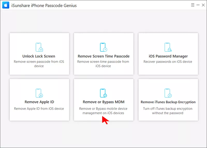 click Remove or Bypass MDM option
