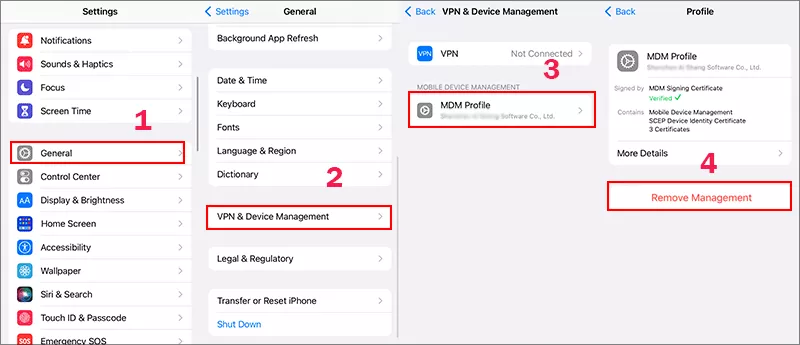 remove MDM profile