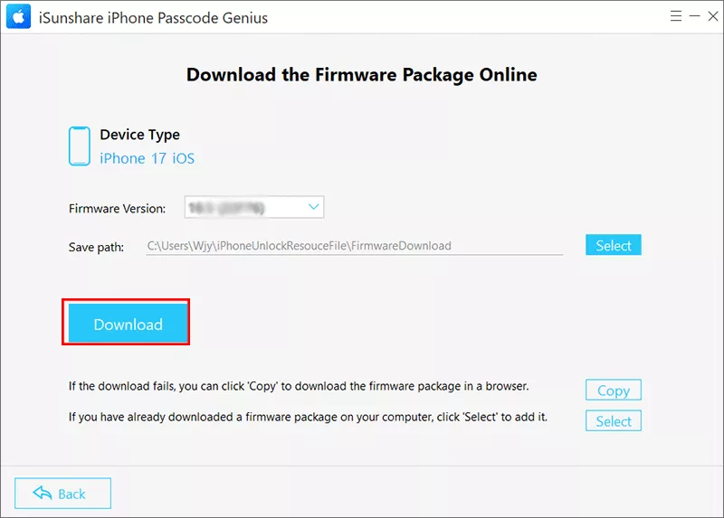 click Download on the software