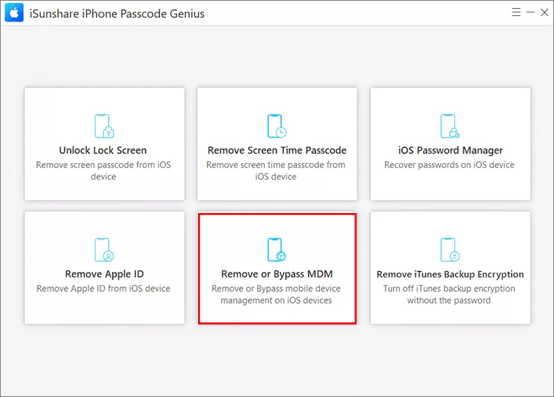 choose Remove or Bypass MDM