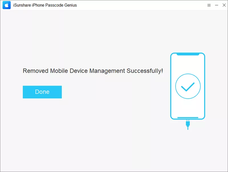 remove MDM successfully notification