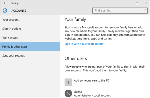 add microsoft account in windows 10