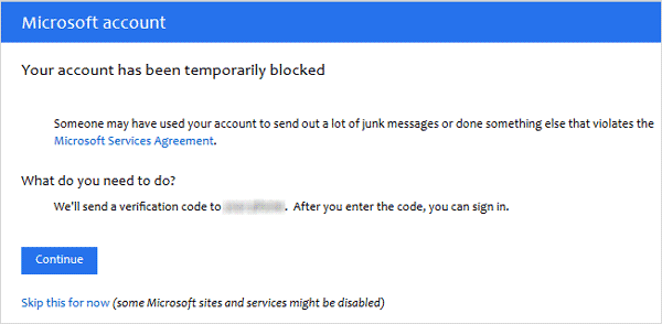 Your account has been locked - Microsoft